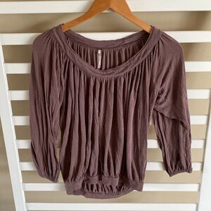 FREE PEOPLE DISTRESSED PEASANT TOP Blouse  SIZE XS